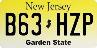 NJ license plate B63HZP