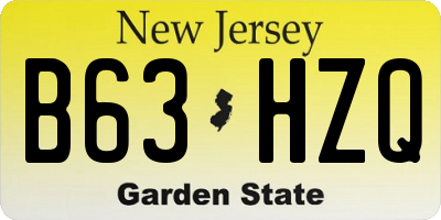 NJ license plate B63HZQ