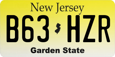 NJ license plate B63HZR