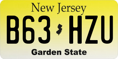 NJ license plate B63HZU
