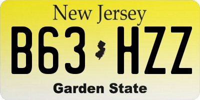NJ license plate B63HZZ
