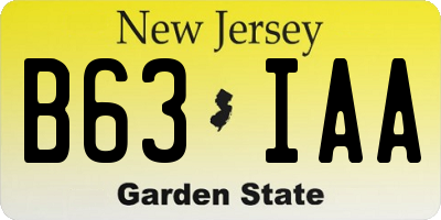 NJ license plate B63IAA