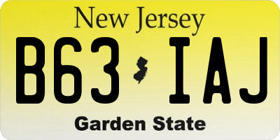 NJ license plate B63IAJ