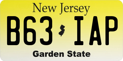 NJ license plate B63IAP