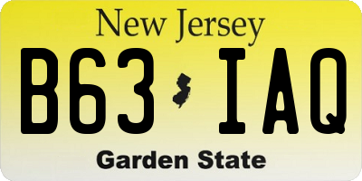 NJ license plate B63IAQ