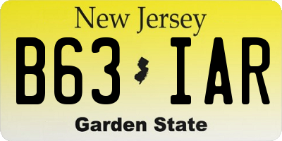 NJ license plate B63IAR