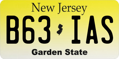 NJ license plate B63IAS