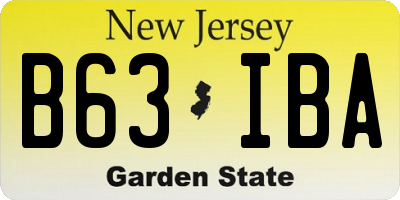 NJ license plate B63IBA
