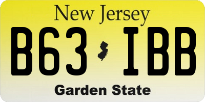NJ license plate B63IBB
