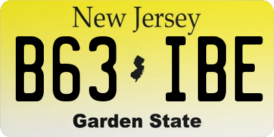 NJ license plate B63IBE