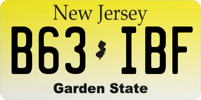 NJ license plate B63IBF