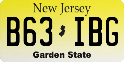 NJ license plate B63IBG