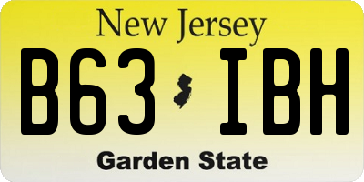 NJ license plate B63IBH