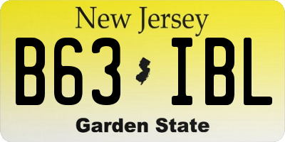 NJ license plate B63IBL