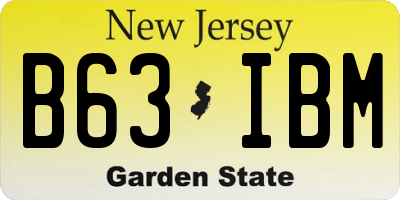 NJ license plate B63IBM