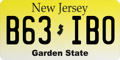 NJ license plate B63IBO
