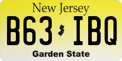 NJ license plate B63IBQ