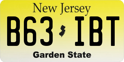NJ license plate B63IBT