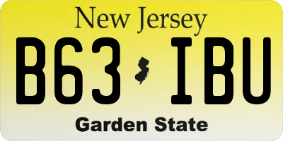 NJ license plate B63IBU