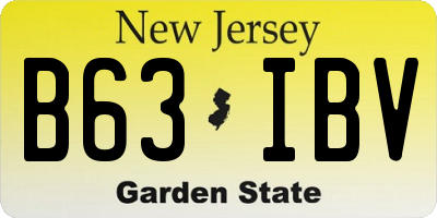 NJ license plate B63IBV