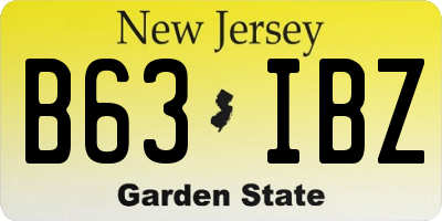 NJ license plate B63IBZ