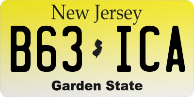 NJ license plate B63ICA