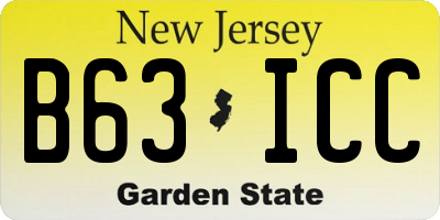 NJ license plate B63ICC