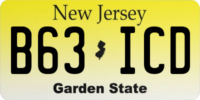 NJ license plate B63ICD