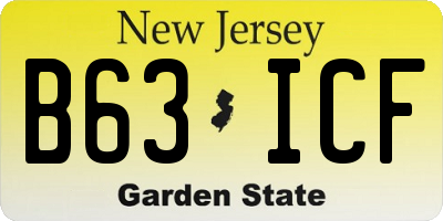 NJ license plate B63ICF