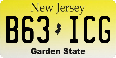NJ license plate B63ICG
