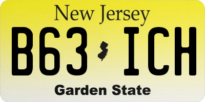 NJ license plate B63ICH