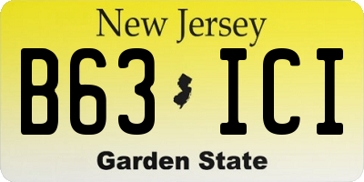 NJ license plate B63ICI