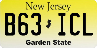 NJ license plate B63ICL