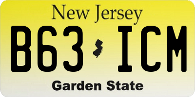 NJ license plate B63ICM