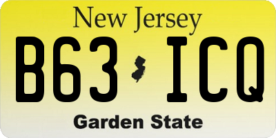 NJ license plate B63ICQ