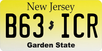 NJ license plate B63ICR