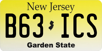 NJ license plate B63ICS