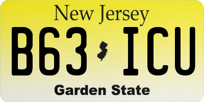 NJ license plate B63ICU