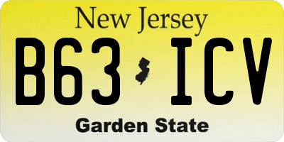 NJ license plate B63ICV
