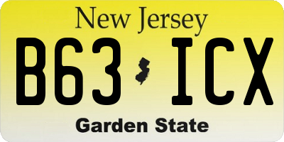 NJ license plate B63ICX