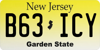 NJ license plate B63ICY