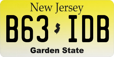 NJ license plate B63IDB