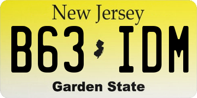 NJ license plate B63IDM