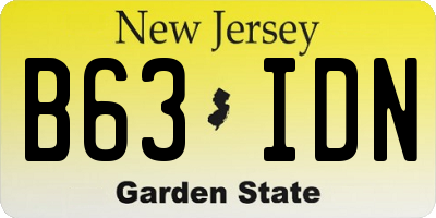 NJ license plate B63IDN