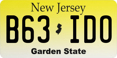NJ license plate B63IDO