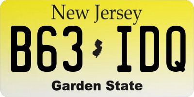 NJ license plate B63IDQ