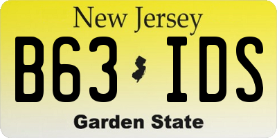 NJ license plate B63IDS