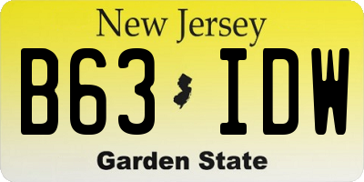 NJ license plate B63IDW