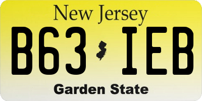 NJ license plate B63IEB