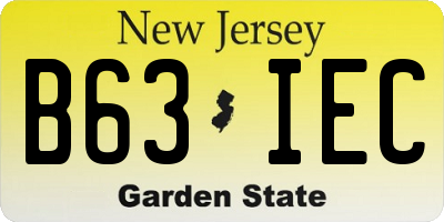 NJ license plate B63IEC